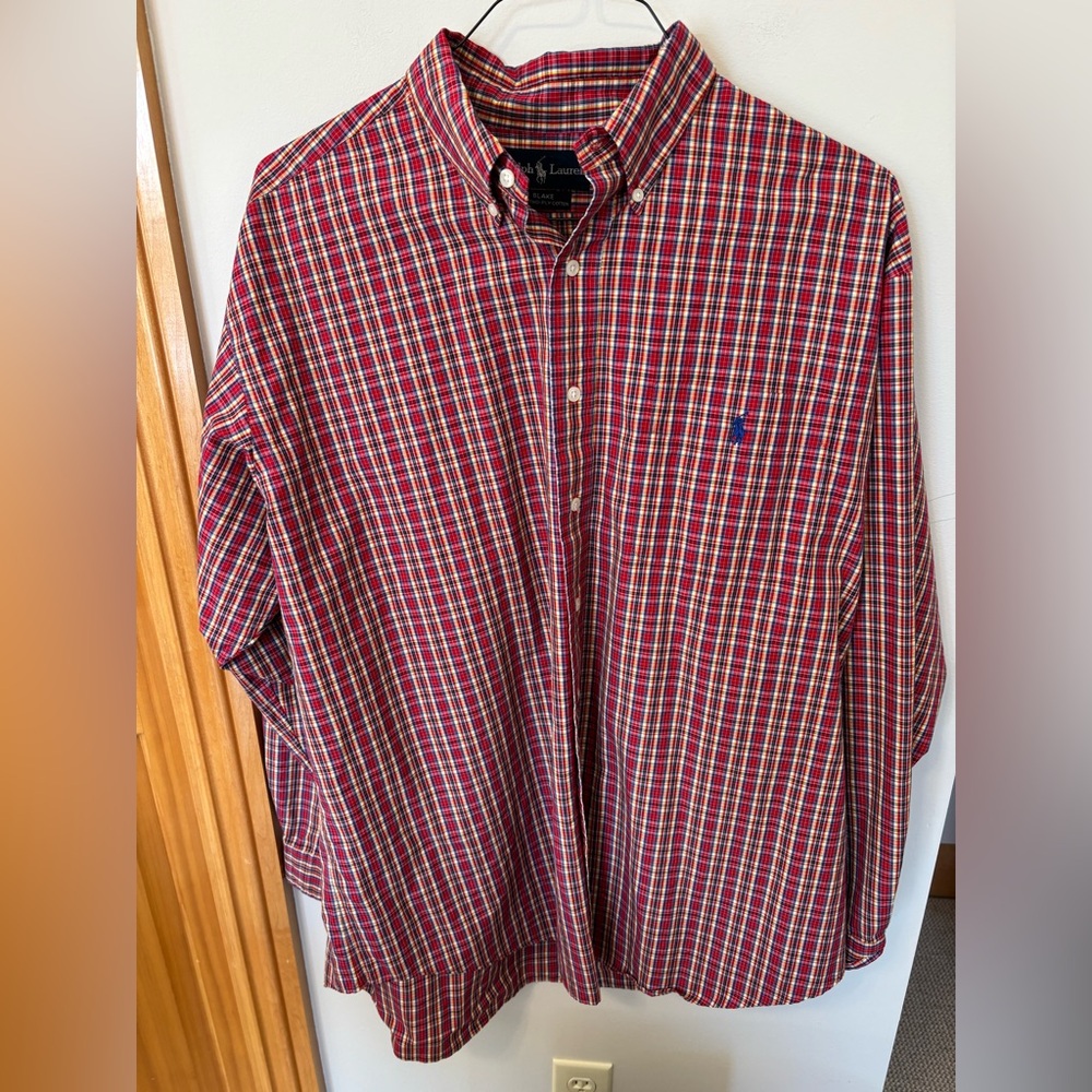 Ralph Lauren Blake Plaid Dress Shirt Size XL